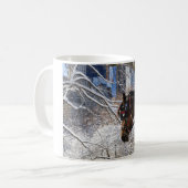 Winter-Wagen-Pferd Kaffeetasse (Vorderseite Links)