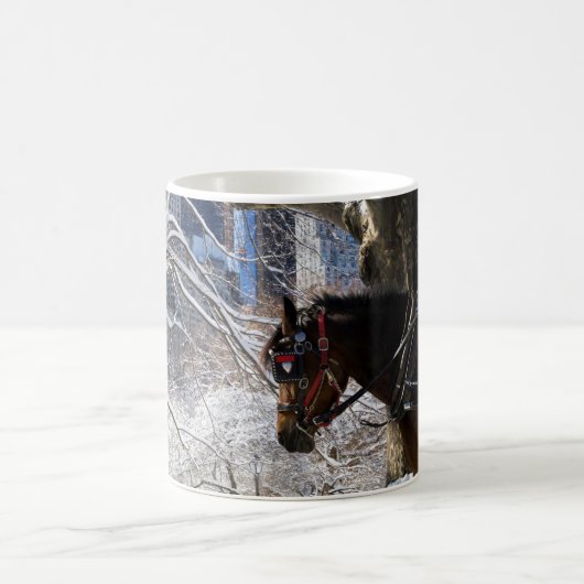 Winter-Wagen-Pferd Kaffeetasse (Mittel)