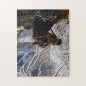 Winter-Wagen-Pferd Puzzle (Vertikal)