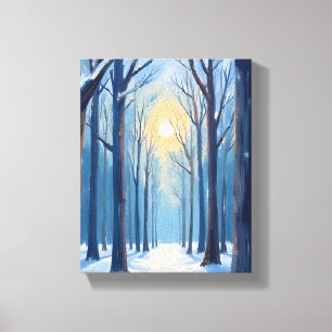 Winter-Wald-Aquarell-Baum-Malerei Leinwanddruck