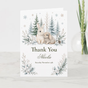 Winter-Wald-Baby-Party Dankeskarte