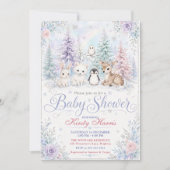 Winter-Wald-Baby-Party Einladung (Vorderseite)