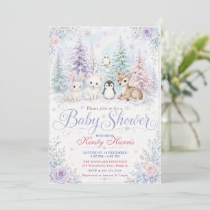 Winter-Wald-Baby-Party Einladung