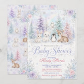 Winter-Wald-Baby-Party Einladung (Vorne/Hinten)