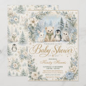 Winter-Wald-Baby-Party Einladung (Vorne/Hinten)