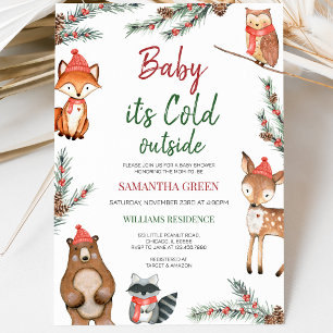 Winter-Wald-Baby-Party Einladung