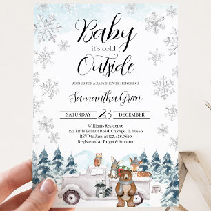 Winter-Wald-Baby-Party Einladung