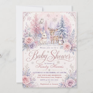 Winter-Wald-Baby-Party Einladung