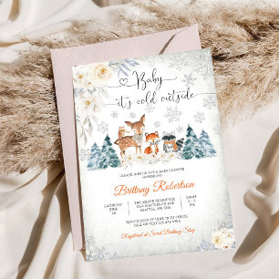 Winter-Wald-Baby-Party-Einladung Einladung