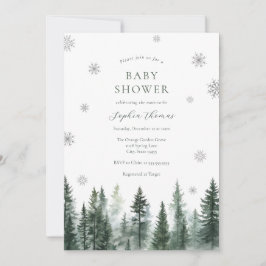 Winter-Wald-Baby-Shower-Einladung Einladung