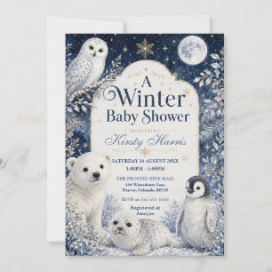 Winter-Wald-Baby-Shower-Einladung Einladung