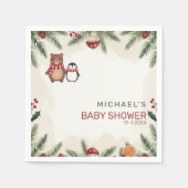 Winter-Wald-Baby-Shower-Servietten Serviette (Vorderseite)