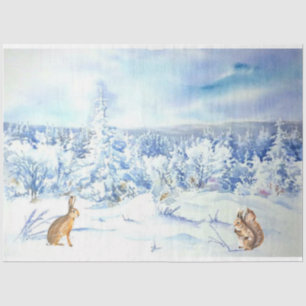Winter-Wald-Emphemera-Serie Design 2 Seidenpapier
