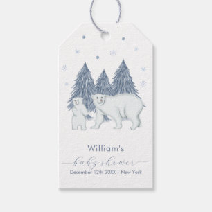 Winter-Wald-Forst-Eisbär-Baby-Party  Geschenkanhänger