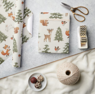 Winter-Wald-Forsttiere Weihnachten Geschenkpapier