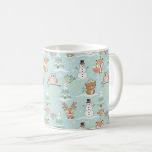 Winter-Wald-Freunde – Süßes Weihnachtsmuster Kaffeetasse