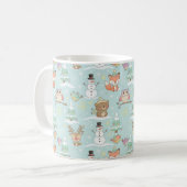 Winter-Wald-Freunde – Süßes Weihnachtsmuster Kaffeetasse (Vorderseite Links)