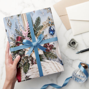 Winter-Wald-Frostige Immergrün-Weihnachtsverpackun Geschenkpapier