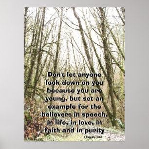 Winter-Wald genannt durch Gott-Schrifts-Druck Poster