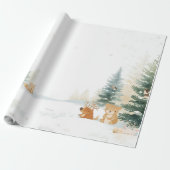 Winter-Wald-Geschenkpapier – Schnee-Kiefern Geschenkpapier (Ungerollt)