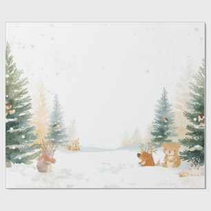 Winter-Wald-Geschenkpapier – Schnee-Kiefern Geschenkpapier