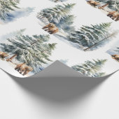 Winter Wald Grizzly Bären Familienurlaub Geschenkpapier (Ecke)