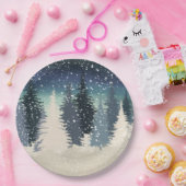 Winter-Wald ließ es schneien Pappteller (Party)