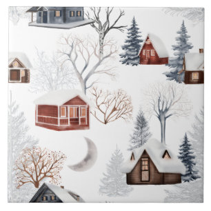 Winter-Wald-Muster  Fliese