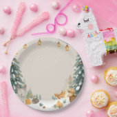 Winter-Wald-Papierteller – Schneeige Kiefern Pappteller (Party)