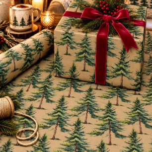 Winter-Wald-Tannenwald-Kraftpapier Geschenkpapier