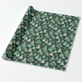 Winter-Wald-Verpackungspapier auf dunklem Hintergr Geschenkpapier (Ungerollt)