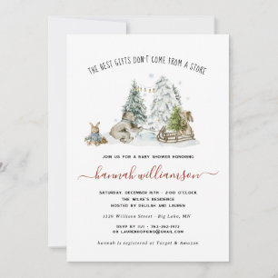 Winter-Wald-Wald-Baby-Shower-Einladung Einladung