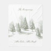 Winter-Wald-Weihnachtsbaum-Kiefer-Monogramm Fleecedecke (Vorderseite)