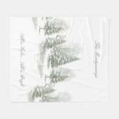 Winter-Wald-Weihnachtsbaum-Kiefer-Monogramm Fleecedecke (Vorderseite (Horizontal))