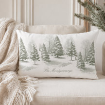 Winter-Wald-Weihnachtsbaum-Kiefer-Monogramm
