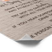 Winter-Waldfox Sage kein Baby-Zeichen Poster (Ecke)