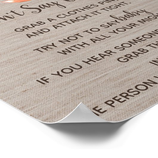 Winter-Waldfox Sage kein Baby-Zeichen Poster (Ecke)