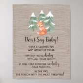 Winter-Waldfox Sage kein Baby-Zeichen Poster (Vorne)