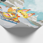 Winter-Waldfreunde - Fox Igel Illustration Geschenkpapier (Ecke)