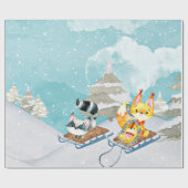 Winter-Waldfreunde - Fox Igel Illustration Geschenkpapier (Flach)