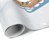 Winter-Waldfreunde - Fox Igel Illustration Geschenkpapier (Rolleneckpunkt)