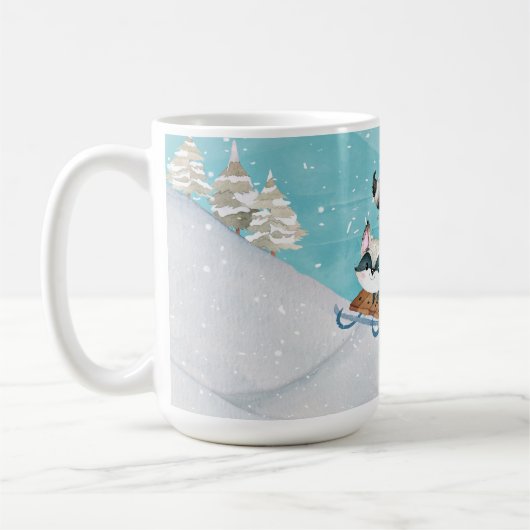 Winter-Waldfreunde - Fox Igel Illustration Kaffeetasse (Links)