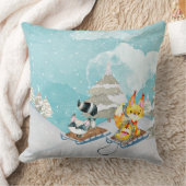 Winter-Waldfreunde - Fox Igel Illustration Kissen (Decke)