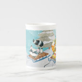 Winter-Waldfreunde - Fox Igel Illustration Porzellantasse (Vorderseite)