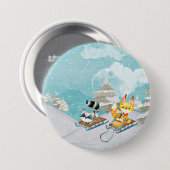 Winter-Waldfreunde - Fox-Igels-Illustration Button (Vorne & Hinten)