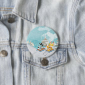 Winter-Waldfreunde - Fox-Igels-Illustration Button (Beispiel)