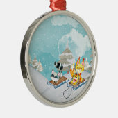 Winter-Waldfreunde - Fox-Igels-Illustration Silbernes Ornament (Rechts)