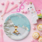 Winter-Waldfreunde - Tierillustration Pappteller (Party)