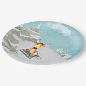 Winter-Waldfreunde - Tierillustration Pappteller (Schrägansicht)