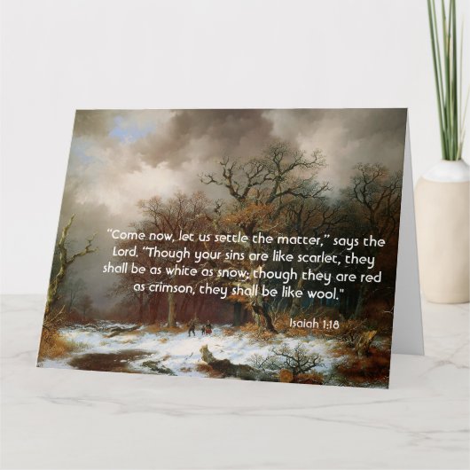 Winter-Waldjesaja-Schrifts-Rettungs-große Karte (Vorderseite)